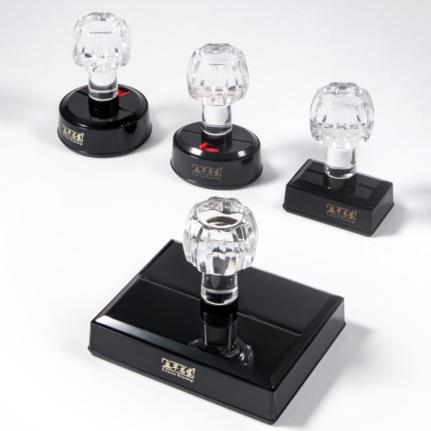 Crystal handle pre-inked flash stamp 1