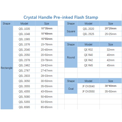 Crystal handle pre-inked flash stamp 5